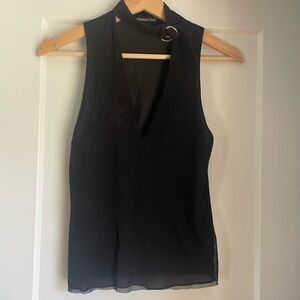 Vintage Vivienne Tam Black V-Neck Tank Top